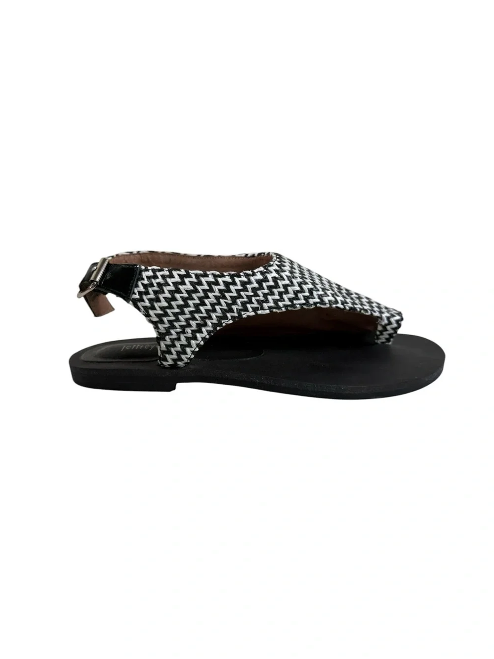JEFFERY CAMPBELL Black & White Zigzag Slingback Sandal Size 8